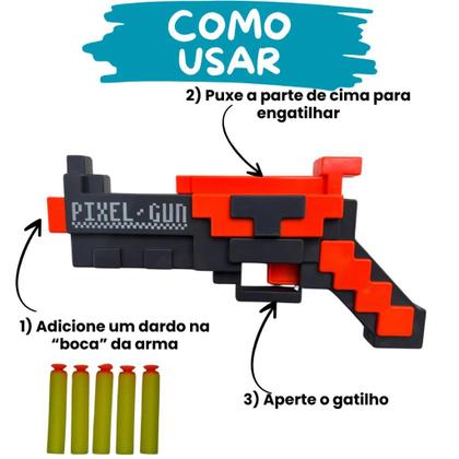 Lança Dardos Tipo Nerf Minecraft Pixel Gun